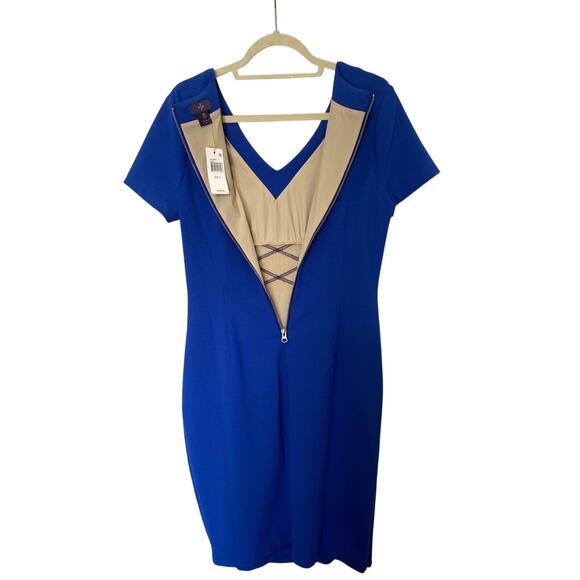 NYDJ Womens Size 10 Slimming Dress NEW Blue Office Career Work Wedding Party - Picture 5 of 14